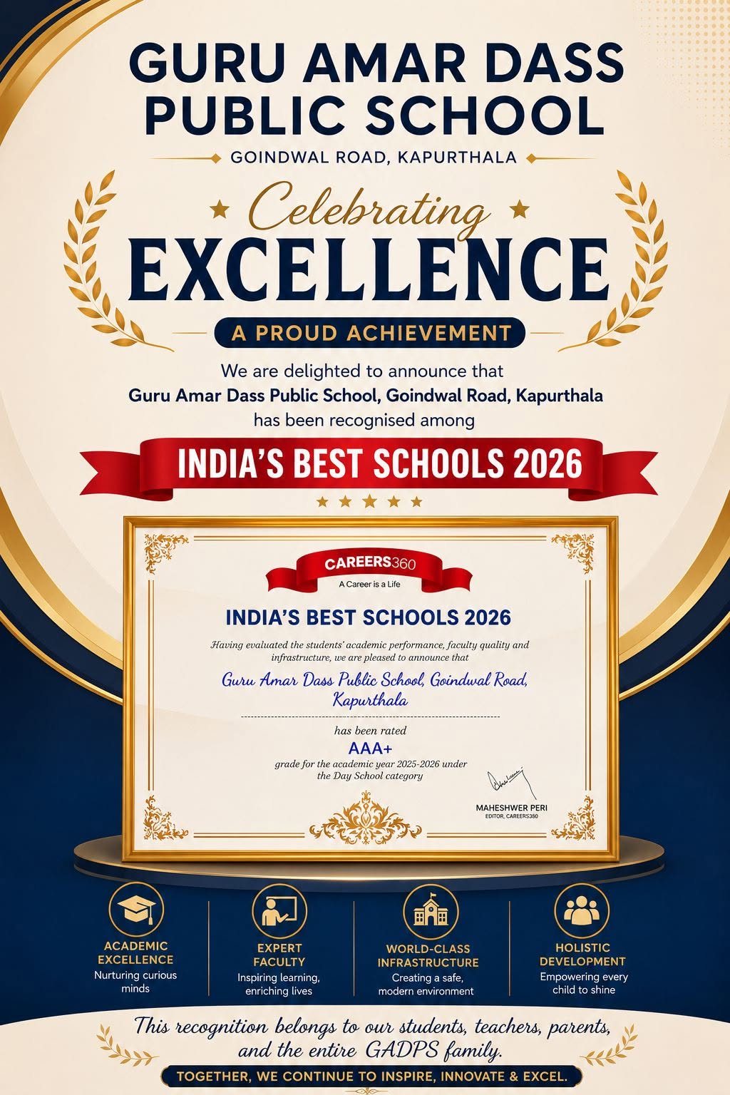 India’s Best Schools 2026 — Careers360 AAA+