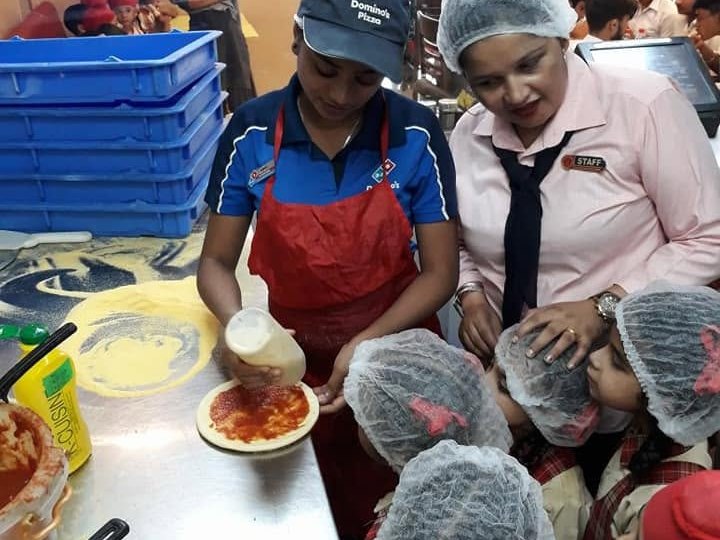 Children on a pizza-making visit